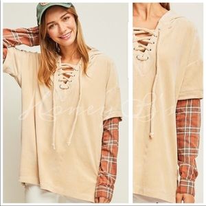 Velvet Lace up Hoodie!